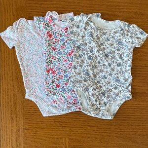 3 Girls 9M Floral Kids One Pieces Set Short Sleeved